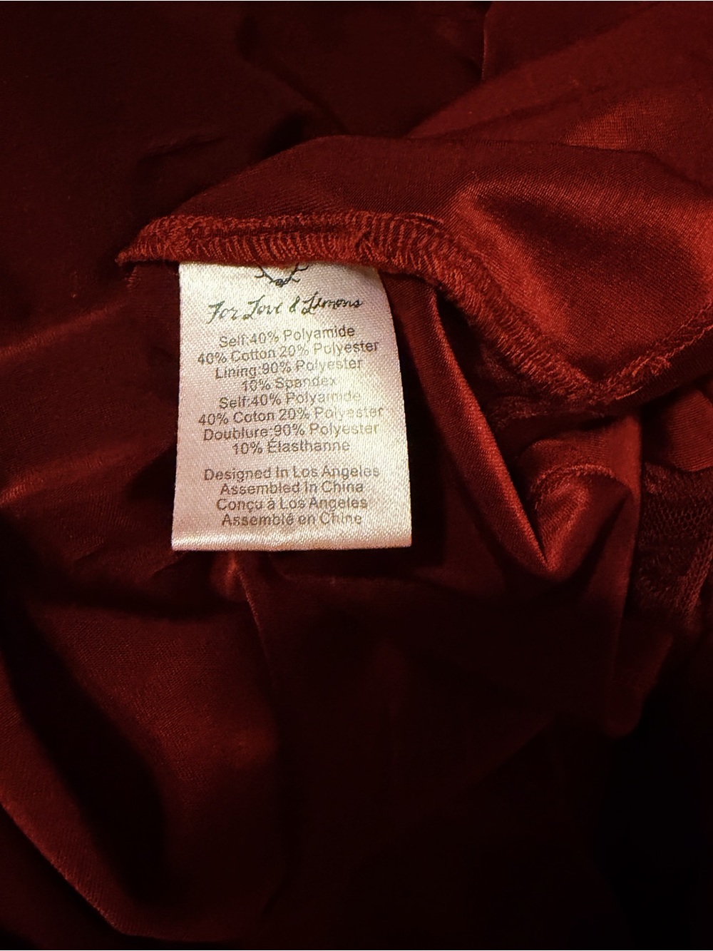 For Love & Lemons Off-Shoulder Lace Mini Dress in Crimson - Picture 4 of 4